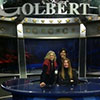 Madeleine on the set of the Colbert Report