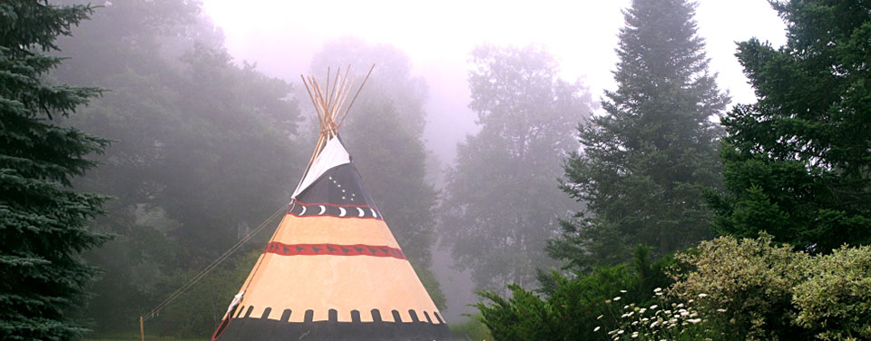 Misty Morning Teepee at Grail Springs
